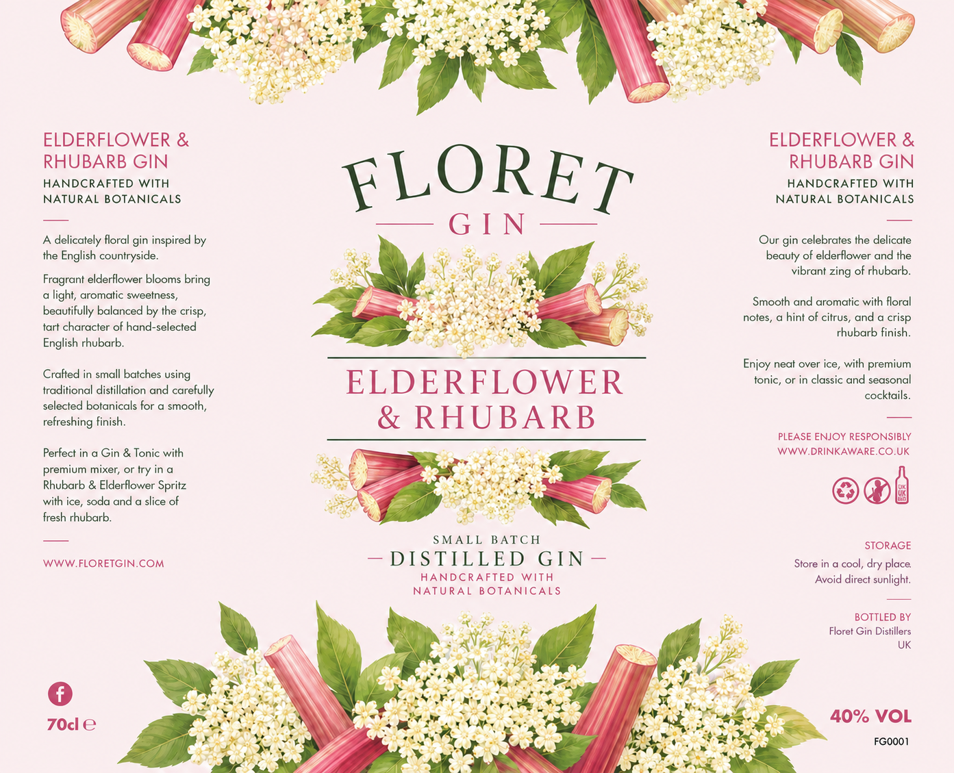 Floret, Elderflower & Rhubarb Gin