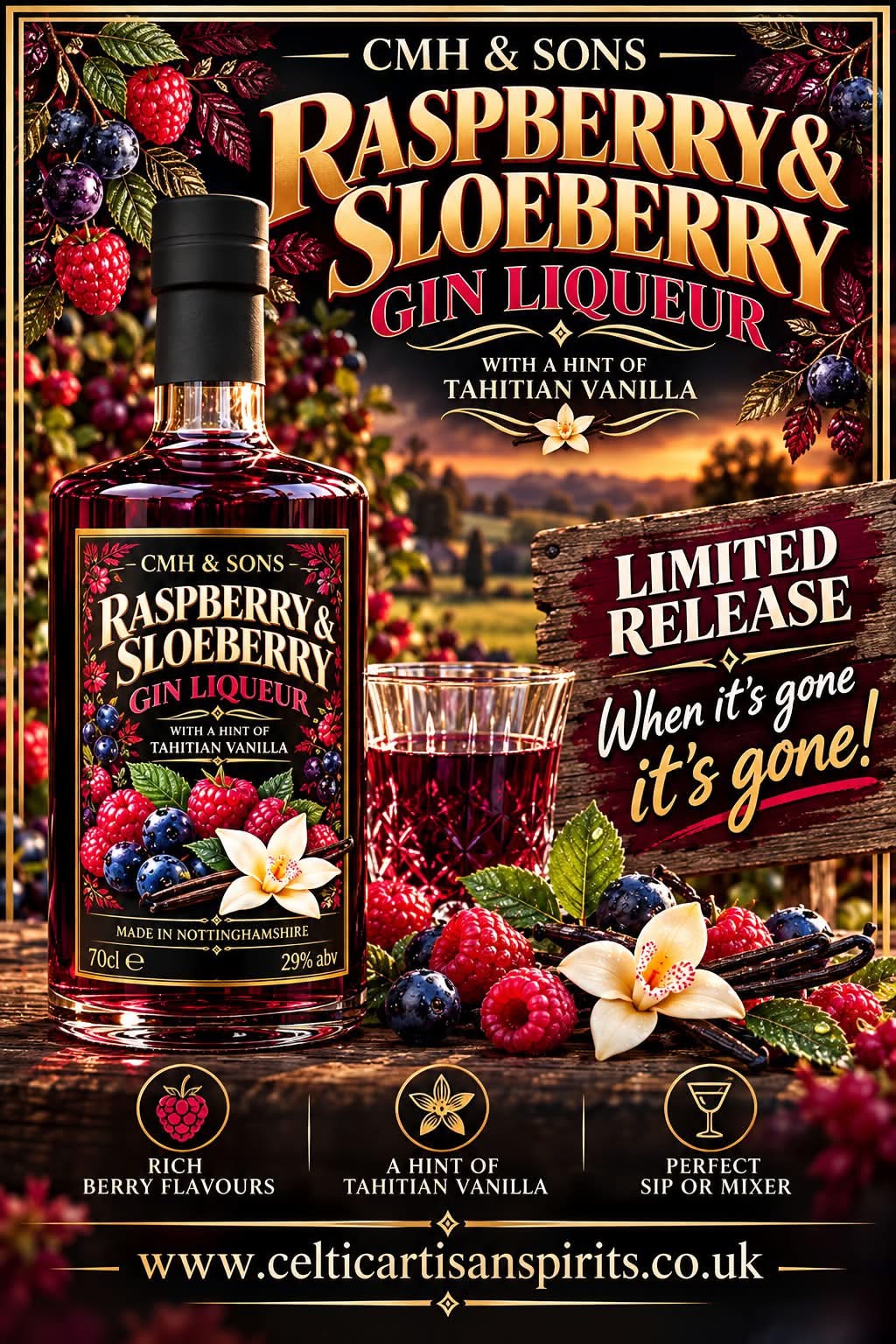 Raspberry & Sloeberry Gin Liqueur - Image 2